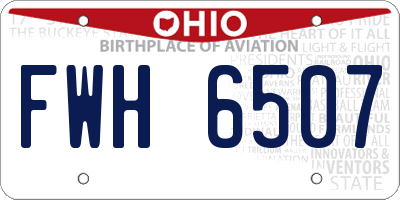 OH license plate FWH6507