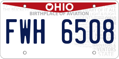 OH license plate FWH6508
