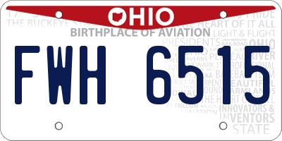 OH license plate FWH6515