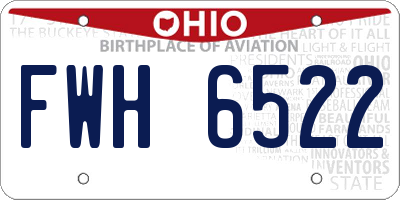 OH license plate FWH6522