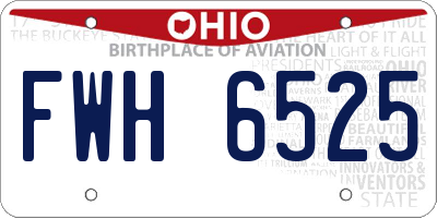 OH license plate FWH6525