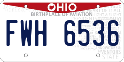 OH license plate FWH6536