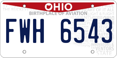 OH license plate FWH6543