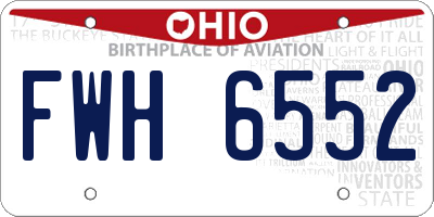 OH license plate FWH6552