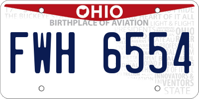 OH license plate FWH6554