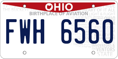 OH license plate FWH6560