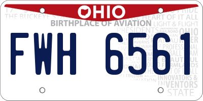 OH license plate FWH6561
