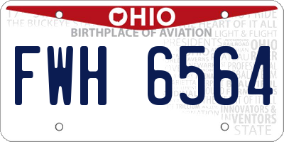 OH license plate FWH6564