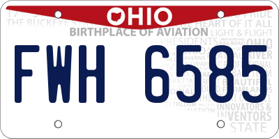 OH license plate FWH6585