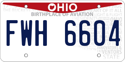 OH license plate FWH6604