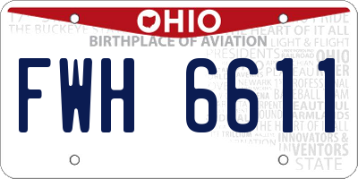 OH license plate FWH6611