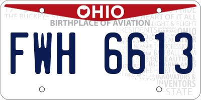 OH license plate FWH6613