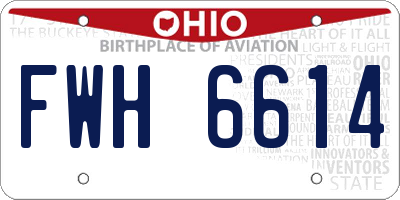 OH license plate FWH6614