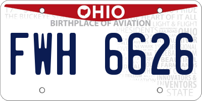 OH license plate FWH6626