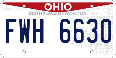 OH license plate FWH6630