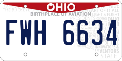 OH license plate FWH6634