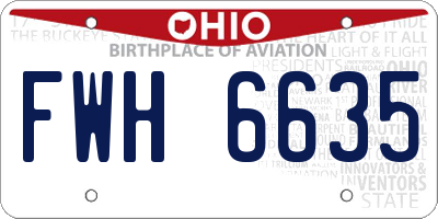 OH license plate FWH6635