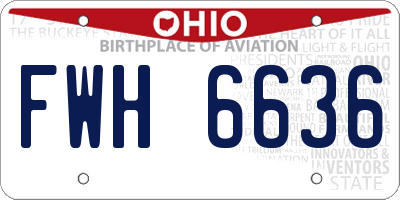 OH license plate FWH6636