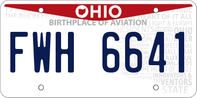 OH license plate FWH6641