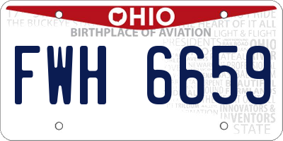 OH license plate FWH6659