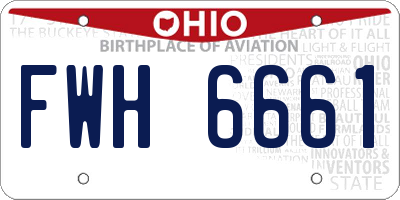OH license plate FWH6661