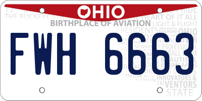 OH license plate FWH6663