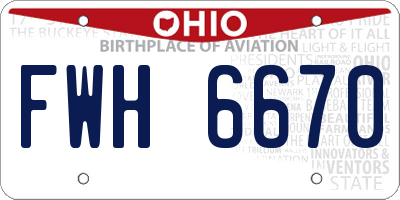 OH license plate FWH6670