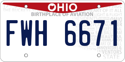 OH license plate FWH6671