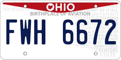 OH license plate FWH6672