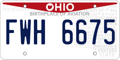 OH license plate FWH6675