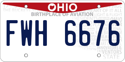 OH license plate FWH6676