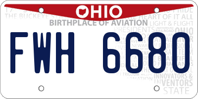 OH license plate FWH6680