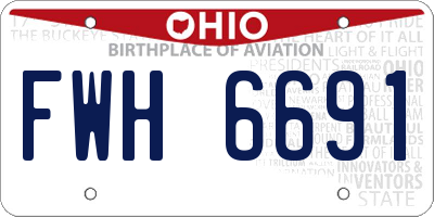 OH license plate FWH6691