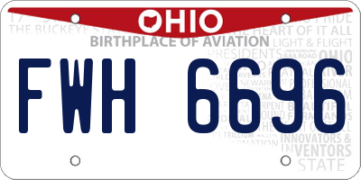 OH license plate FWH6696