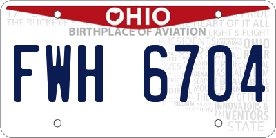 OH license plate FWH6704