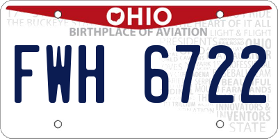 OH license plate FWH6722