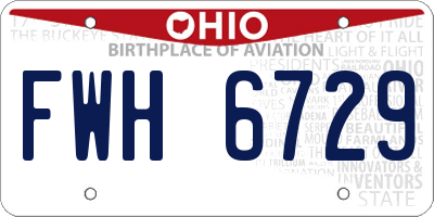 OH license plate FWH6729