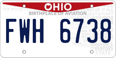 OH license plate FWH6738
