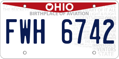 OH license plate FWH6742