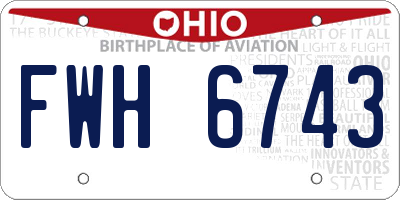 OH license plate FWH6743