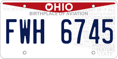OH license plate FWH6745