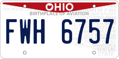 OH license plate FWH6757