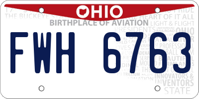OH license plate FWH6763