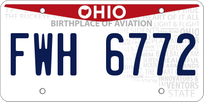 OH license plate FWH6772