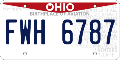 OH license plate FWH6787