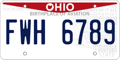 OH license plate FWH6789