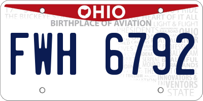 OH license plate FWH6792