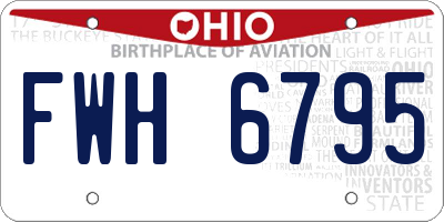 OH license plate FWH6795