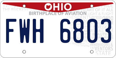 OH license plate FWH6803