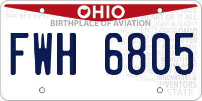 OH license plate FWH6805
